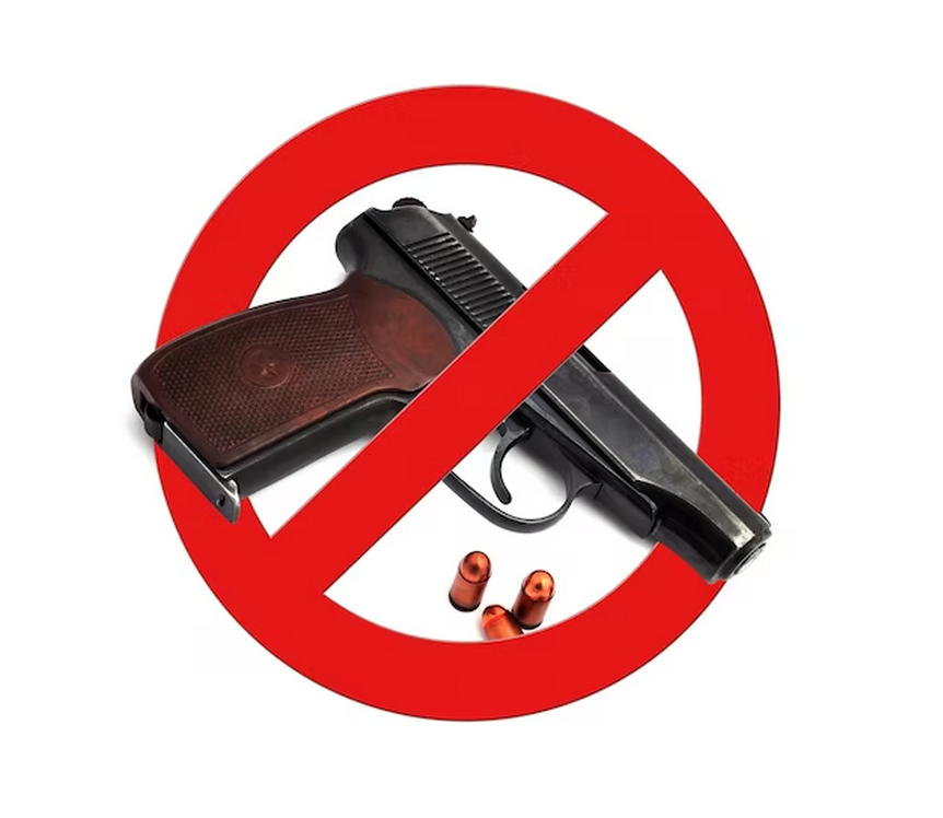 sign prohibiting gun
